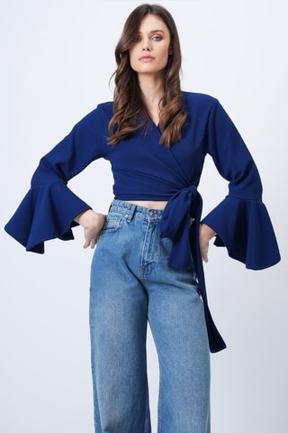 Crop top portefeuille - Bleu