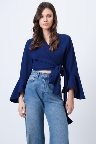 Crop top portefeuille - Bleu