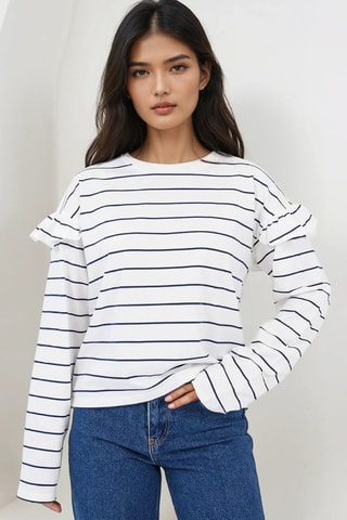 Top - Blanc et bleu