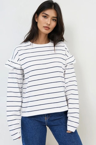 Top - Blanc et bleu