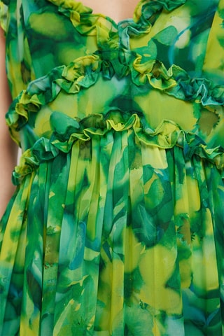 Robe longue - Bleu et vert