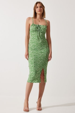 Robe fourreau - Blanc et vert