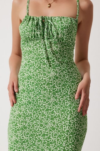 Robe fourreau - Blanc et vert