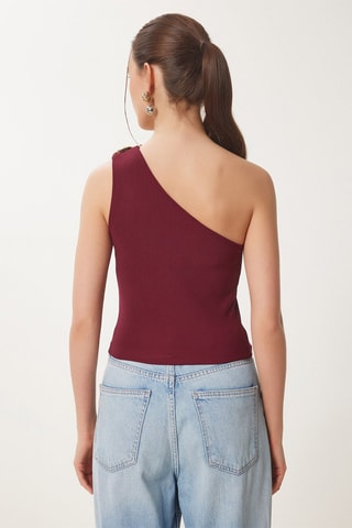 Crop top asymétrique - Rouge