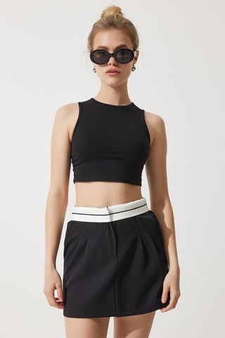 Minijupe taille haute - Noir