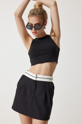 Minijupe taille haute - Noir