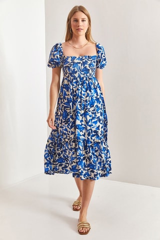 Robe midi - Bleu