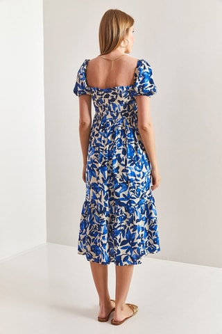 Robe midi - Bleu