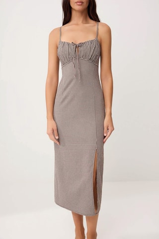 Robe midi - Marron