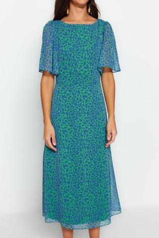 Robe midi - Bleu