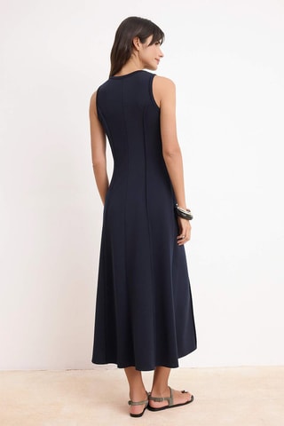 Robe midi - Bleu marine