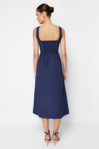 Robe midi - Bleu