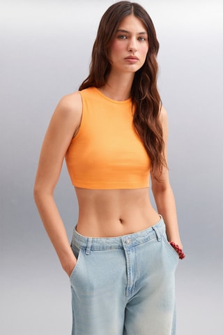 Crop top en coton biologique - Orange