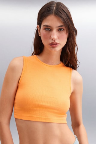 Crop top en coton biologique - Orange