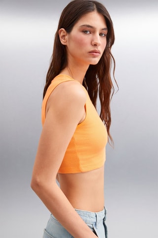 Crop top en coton biologique - Orange