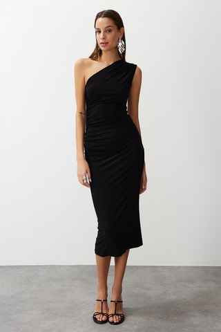 Robe asymétrique sans manches - Noir