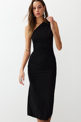Robe asymétrique sans manches - Noir