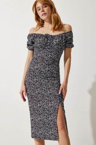 Robe fourreau - Noir et blanc