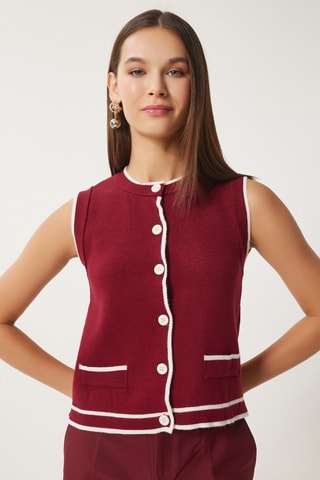 Gilet sans manches - Blanc et rouge