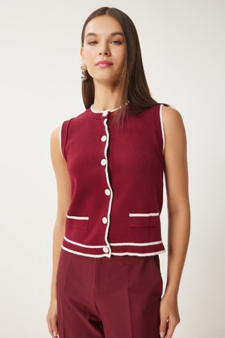 Gilet sans manches - Blanc et rouge
