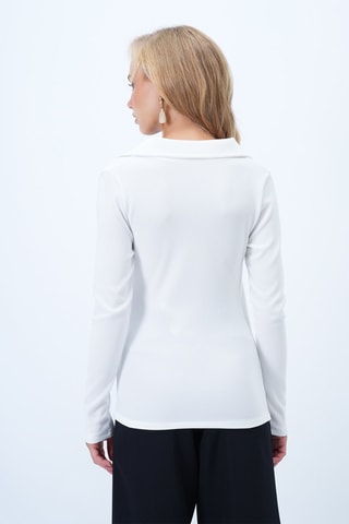 Top drapé - Blanc