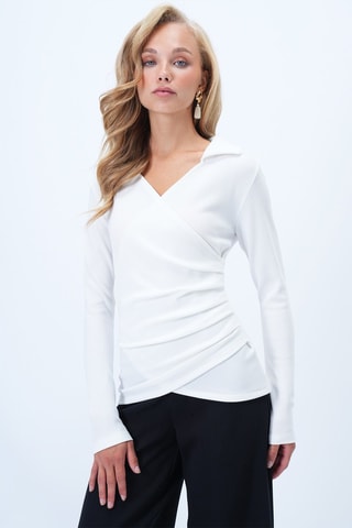 Top drapé - Blanc