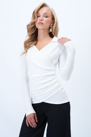 Top drapé - Blanc