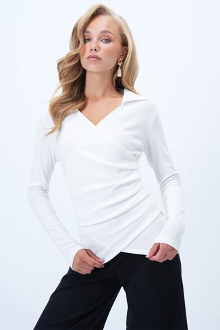 Top drapé - Blanc