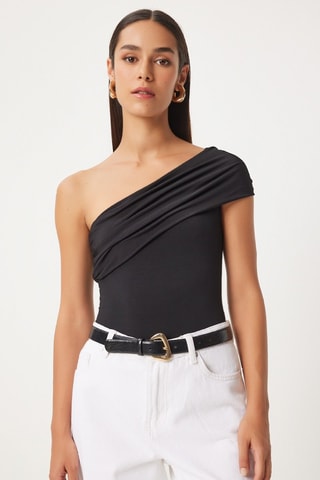 Top asymétrique - Noir