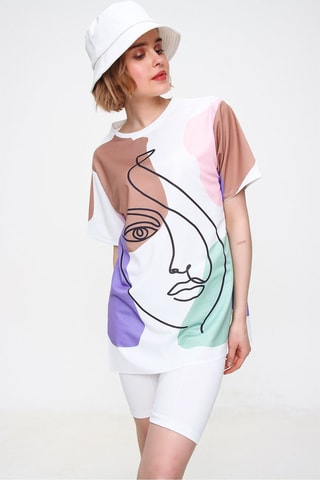 T-shirt  poudré - Rose