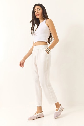 Pantalon slim - Blanc