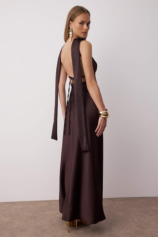 Robe longue sans manches - Marron
