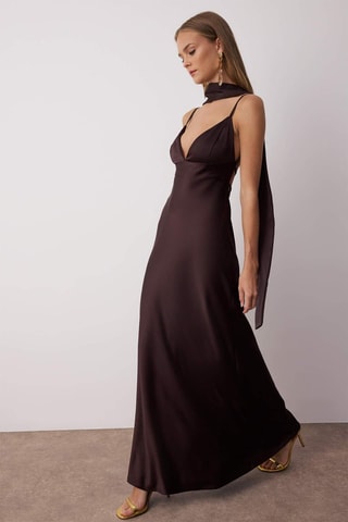 Robe longue sans manches - Marron