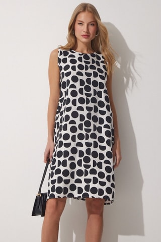 Robe droite - Blanc et noir