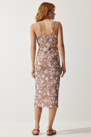 Robe fourreau - Marron et blanc