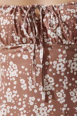 Robe fourreau - Marron et blanc