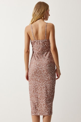 Robe fourreau - Blanc et marron