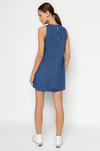 Robe trapèze en jean - Bleu