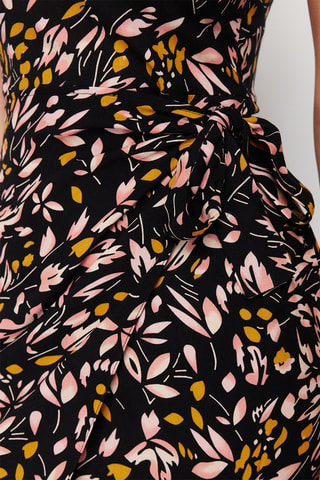 Robe portefeuille - Noir et orange