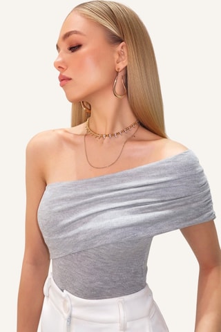 Top asymétrique - Gris