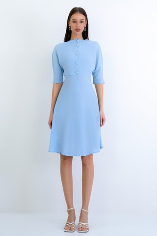 Robe midi - Bleu