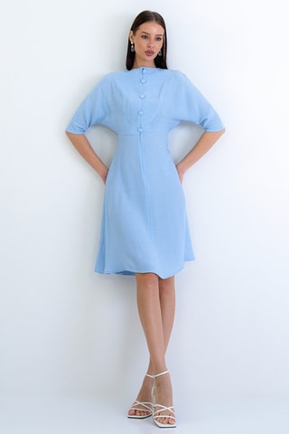 Robe midi - Bleu