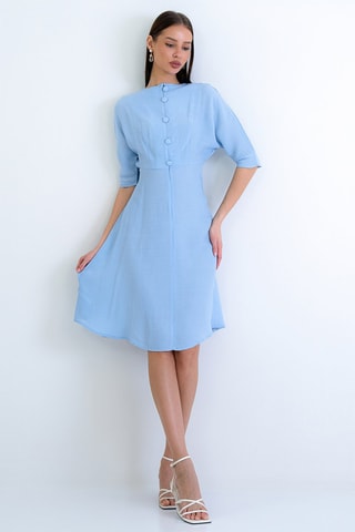 Robe midi - Bleu