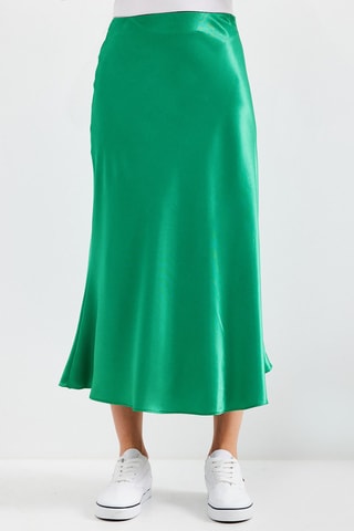 Jupe midi taille haute - Vert