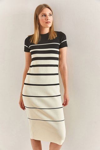 Robe pull - Blanc et noir