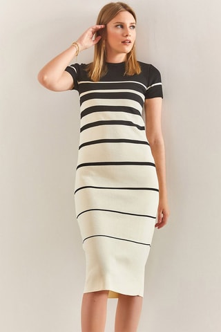 Robe pull - Blanc et noir