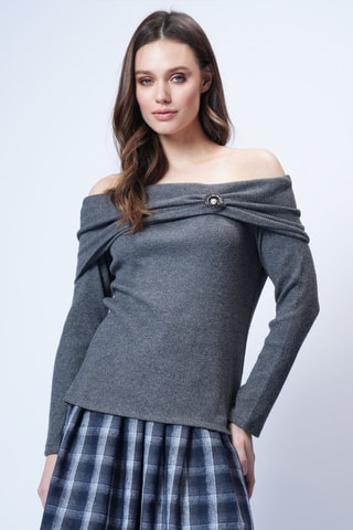 Top - Blanc et gris