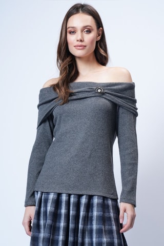 Top - Blanc et gris