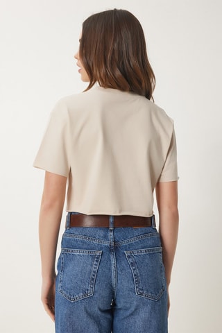 T-shirt cropped - Beige