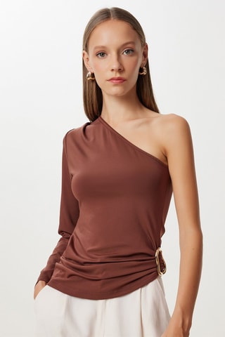 Top asymétrique - Marron